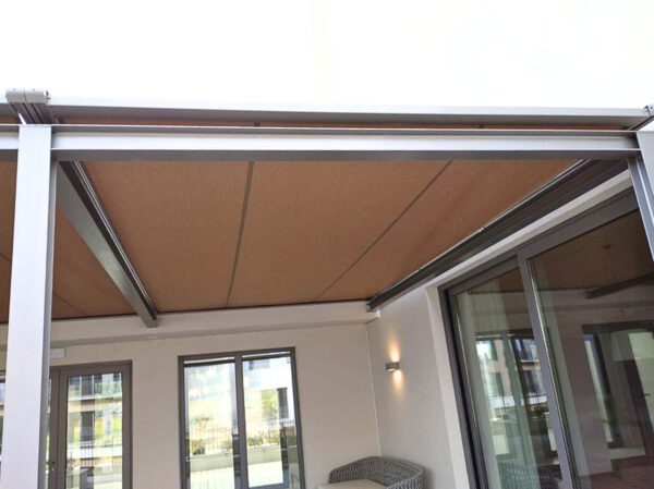 toldo veranda lona marrón